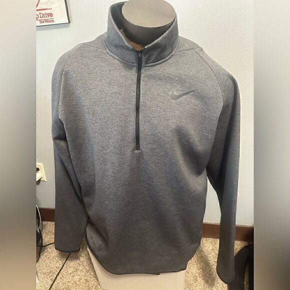 Nike DriFit Mens XLT Gray Half ZIP Pullover - Picture 1 of 7